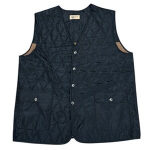 Women Camel Wool-Lined Quilted Vest Black 2XL Men XL Unisex Classic Preppy Stapl